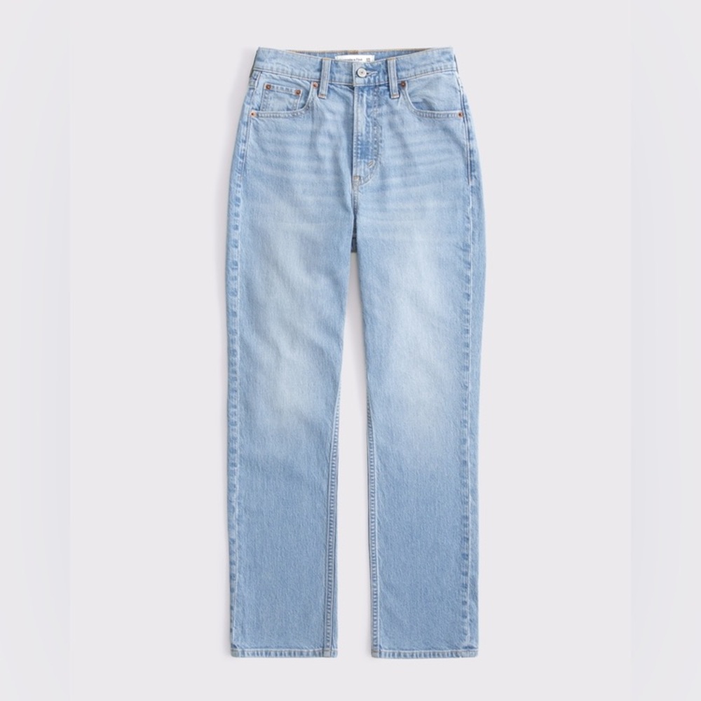Abercrombie & Fitch Curve Love The Ankle Straight Leg Ultra High Rise Jeans